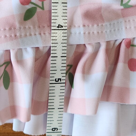 Baby Girl Cherry Print Plaid Bikini Swimsuit & Cap NWOT - Picture 7 of 14